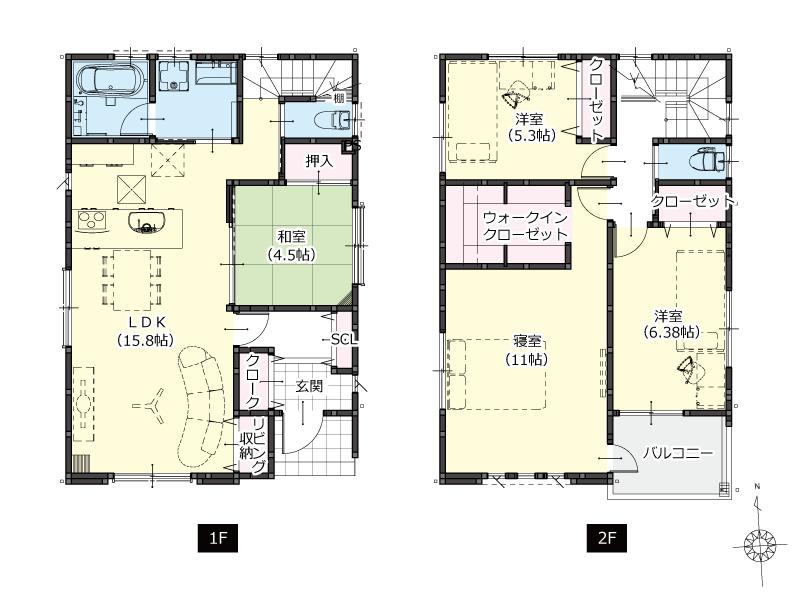 Floor plan. (A No. land), Price 26,980,000 yen, 4LDK, Land area 135.09 sq m , Building area 107.19 sq m