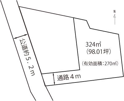 Compartment figure. Land price 4.08 million yen, Land area 324 sq m