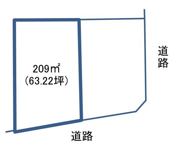 Compartment figure. Land price 10,740,000 yen, Land area 209 sq m