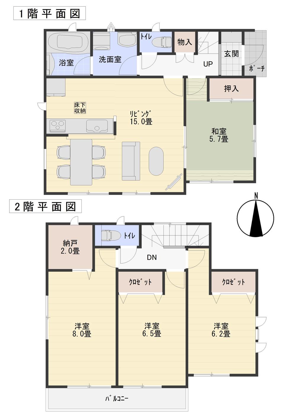 Floor plan. 15.9 million yen, 4LDK + S (storeroom), Land area 132.85 sq m , Building area 95.17 sq m 1 floor, The second floor is the floor plan. 