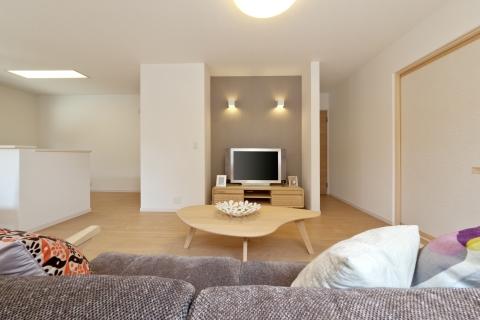 Living. Stylish living room in which the TV back to accent