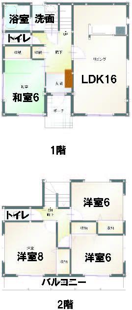 Floor plan. 23.8 million yen, 4LDK, Land area 216.52 sq m , Building area 104.33 sq m 1 Building 24,800,000 yen