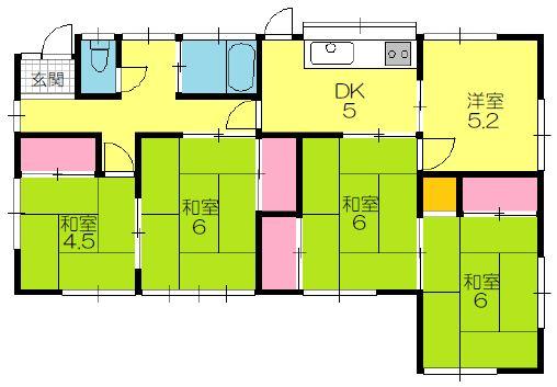 Floor plan. 8.5 million yen, 5DK, Land area 190.37 sq m , Building area 74.33 sq m