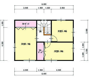 Floor plan. 19,800,000 yen, 4LDK, Land area 120.3 sq m , Building area 88 sq m 2-floor plan view