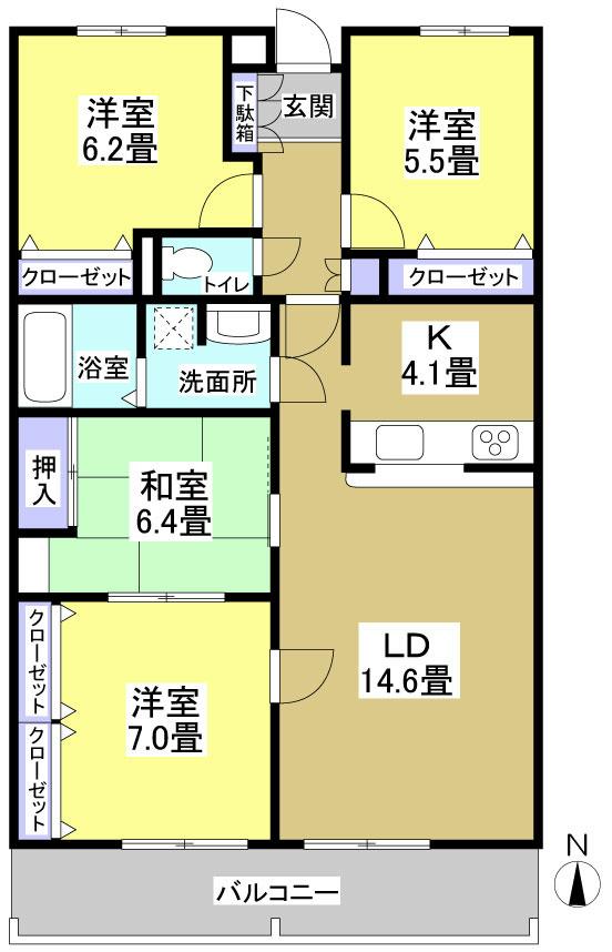 Floor plan. 4LDK, Price 17.8 million yen, Occupied area 91.32 sq m , Balcony area 11.24 sq m Floor
