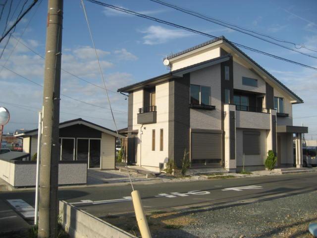 Local appearance photo. Modern look shine in blue sky