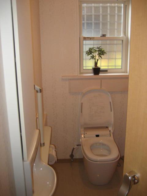 Toilet. First floor toilet (tankless toilet adoption)