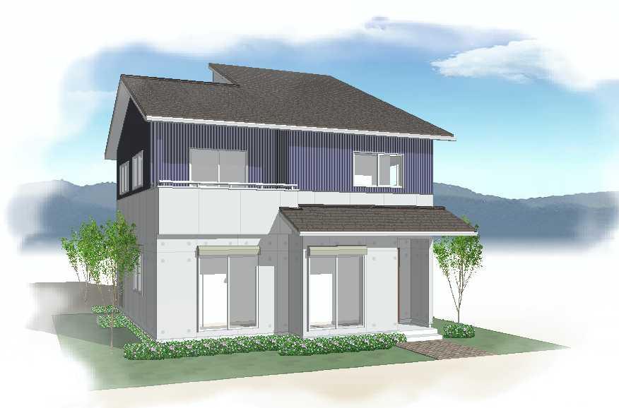 Building plan example (Perth ・ appearance). Building plan example   [Free design] Boast the strength of all 4-sun pillar house Regalia