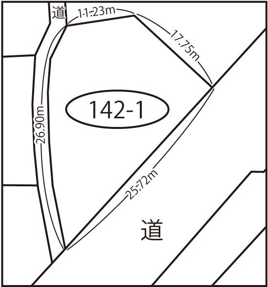 Compartment figure. Land price 23,832,000 yen, Land area 303.04 sq m southeast side is in contact with the 257 National Highway