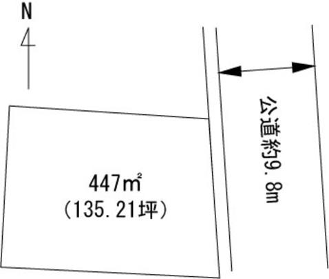 Compartment figure. Land price 6.76 million yen, Land area 447 sq m