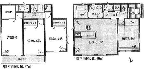 Floor plan. 15.9 million yen, 4LDK+S, Land area 132.85 sq m , Building area 95.17 sq m