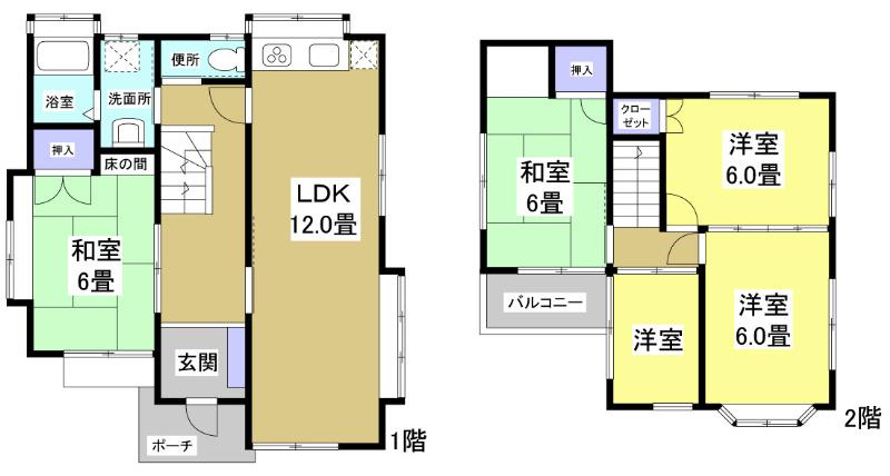 Floor plan. 14,980,000 yen, 4LDK, Land area 143.61 sq m , Building area 94.39 sq m