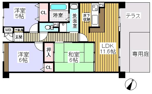 Floor plan. 3LDK, Price 14.8 million yen, Occupied area 70.21 sq m , Balcony area 19.2 sq m