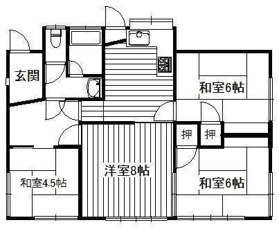 Floor plan. 15.8 million yen, 4DK, Land area 157 sq m , Building area 68.31 sq m