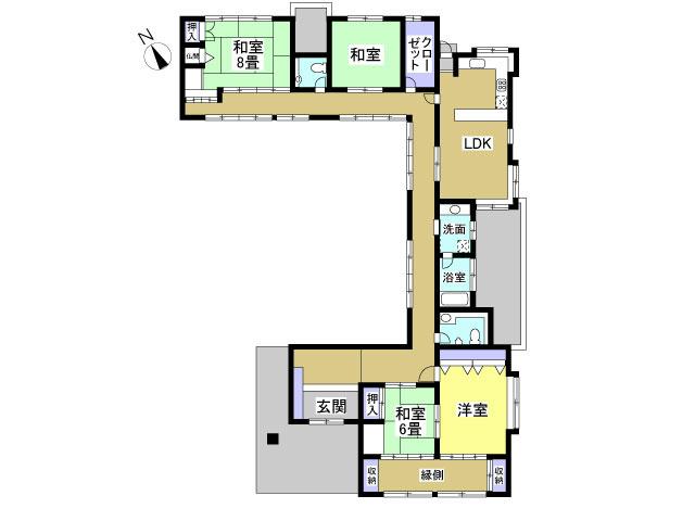 Floor plan. 79,800,000 yen, 4LDK, Land area 631.54 sq m , Building area 183.63 sq m