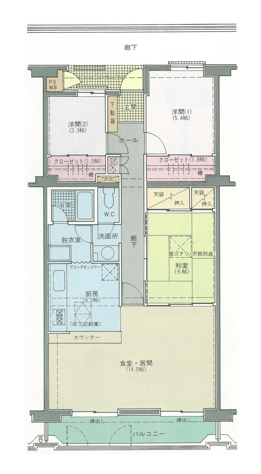 Floor plan. 3LDK, Price 9.6 million yen, Occupied area 81.57 sq m , Balcony area 8.67 sq m