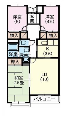 Floor plan. 3LDK, Price 6.8 million yen, Occupied area 69.01 sq m , Balcony area 5.4 sq m