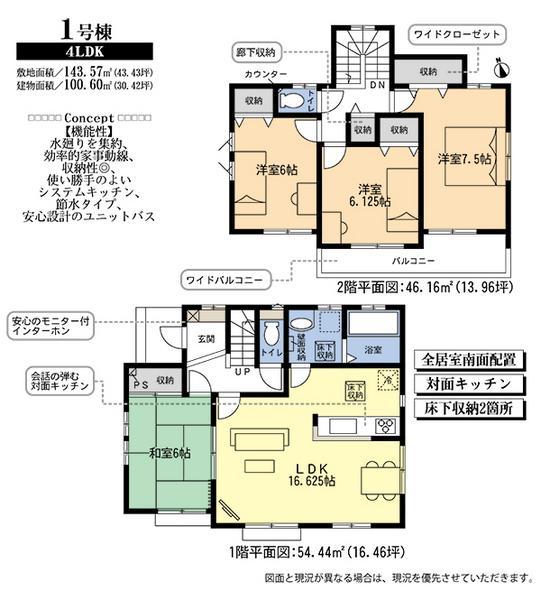 Floor plan. 28,900,000 yen, 4LDK, Land area 143.57 sq m , Building area 100.6 sq m