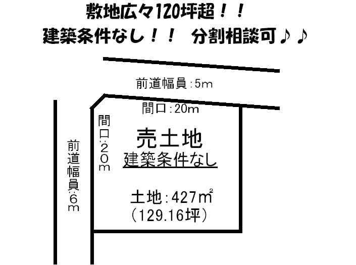 Compartment figure. Land price 35 million yen, Land area 427 sq m