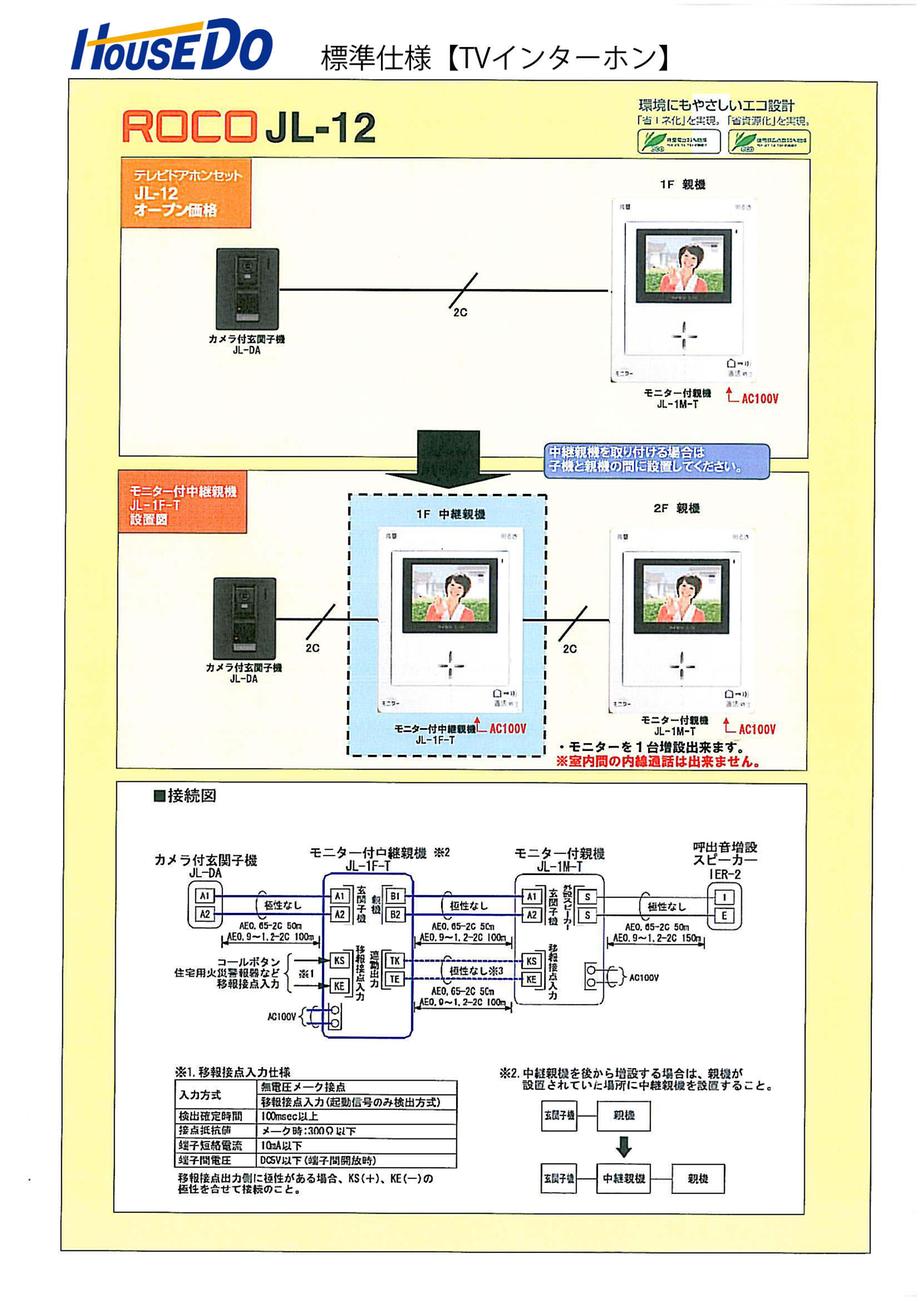 Building plan example (Perth ・ Introspection). Interphone standard specification with color monitor