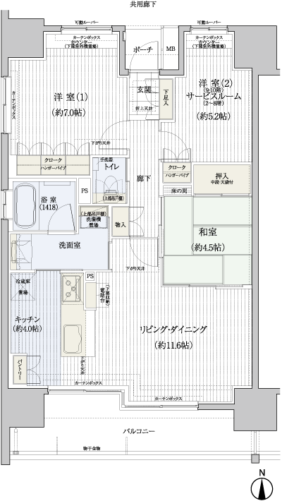 Floor: 2LDK + S ・ 3LDK, occupied area: 72.26 sq m, Price: 30.7 million yen