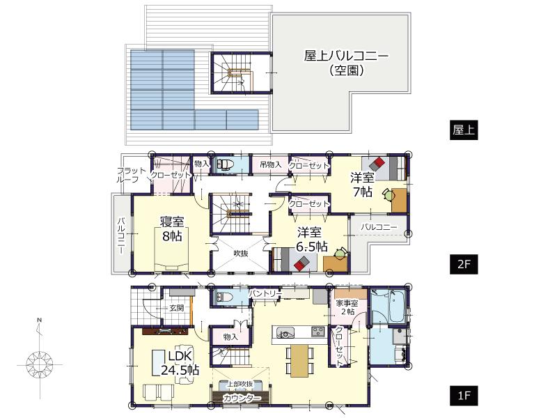 Floor plan. (A No. land), Price 37,980,000 yen, 3LDK, Land area 143.74 sq m , Building area 124.2 sq m