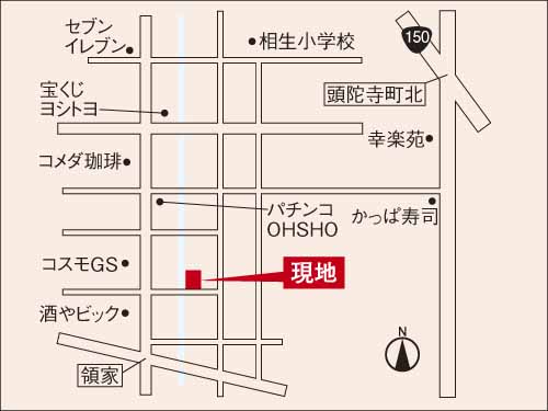 Local guide map. Search Arriving in the "Hamamatsu City, Naka-ku, Ryoke 2-chome, 346" in the car navigation system. Aioi elementary school (504m) walk 7 minutes. Local guide map