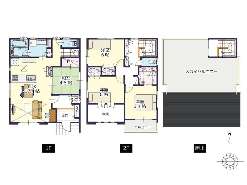 Floor plan. (B No. land), Price 29,800,000 yen, 4LDK, Land area 187.13 sq m , Building area 109.19 sq m