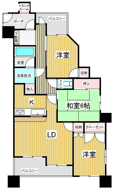 Floor plan. 3LDK, Price 19,950,000 yen, Occupied area 67.89 sq m