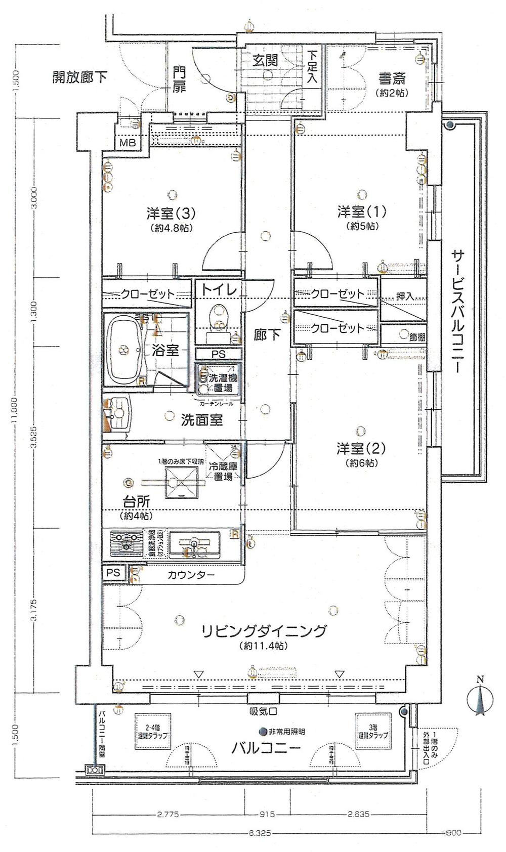 Floor plan. 3LDK + S (storeroom), Price 15.8 million yen, Occupied area 74.97 sq m , Balcony area 17.27 sq m floor plan