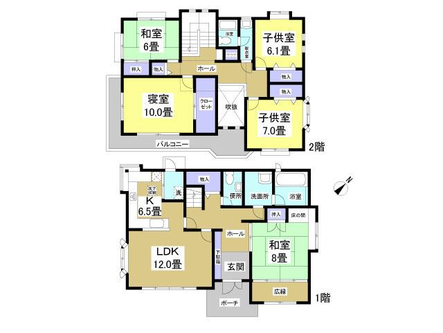 Floor plan. 57 million yen, 5LDK, Land area 447.82 sq m , Building area 166.44 sq m