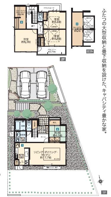Floor plan. (2), Price 32,800,000 yen, 4LDK, Land area 224.08 sq m , Building area 108.7 sq m