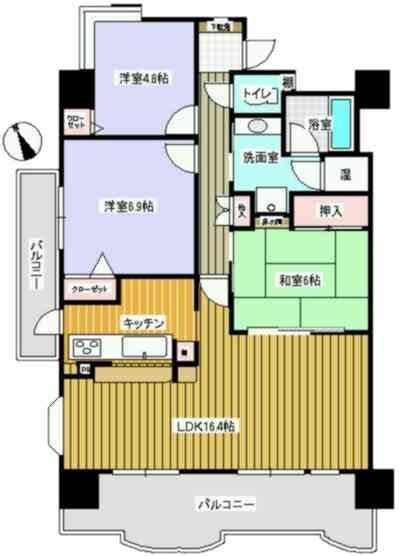Floor plan. 3LDK, Price 14.3 million yen, Occupied area 85.32 sq m , Balcony area 17.6 sq m
