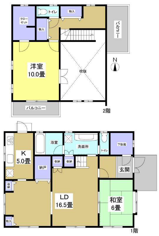 Floor plan. 34,800,000 yen, 2LDK+S, Land area 271.2 sq m , Building area 108.47 sq m