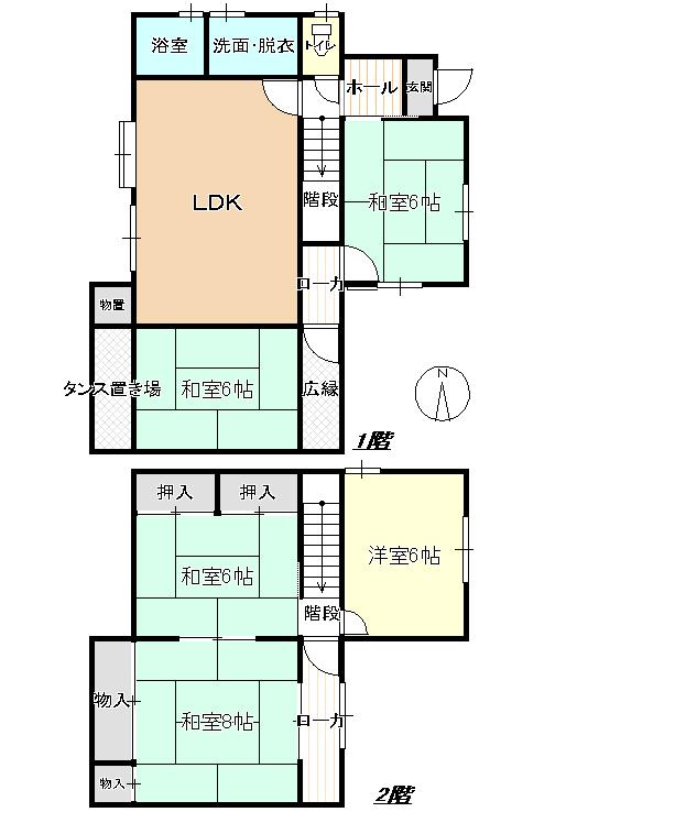 Floor plan. 13,980,000 yen, 5LDK, Land area 157.16 sq m , Building area 106.59 sq m