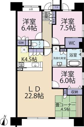 Floor plan. 3LDK, Price 29,800,000 yen, Occupied area 98.88 sq m , Balcony area 4.54 sq m