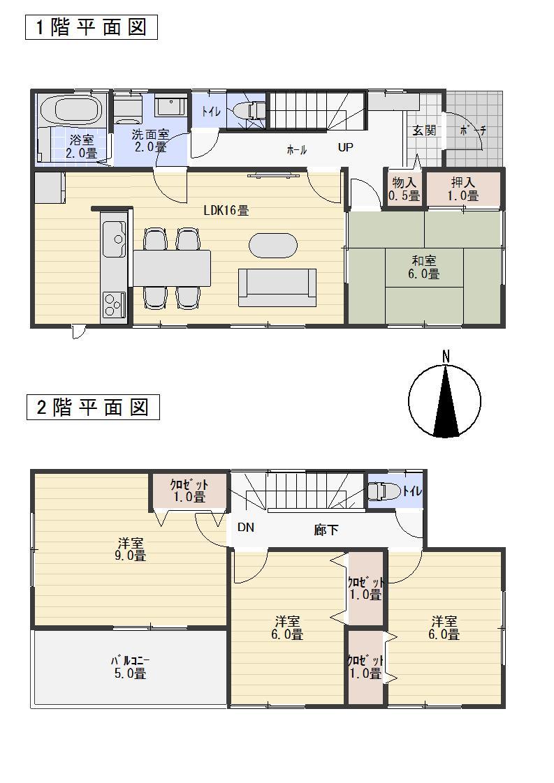 Floor plan. 21,800,000 yen, 4LDK, Land area 130.67 sq m , Building area 105.15 sq m 1 floor, The second floor is the floor plan. 