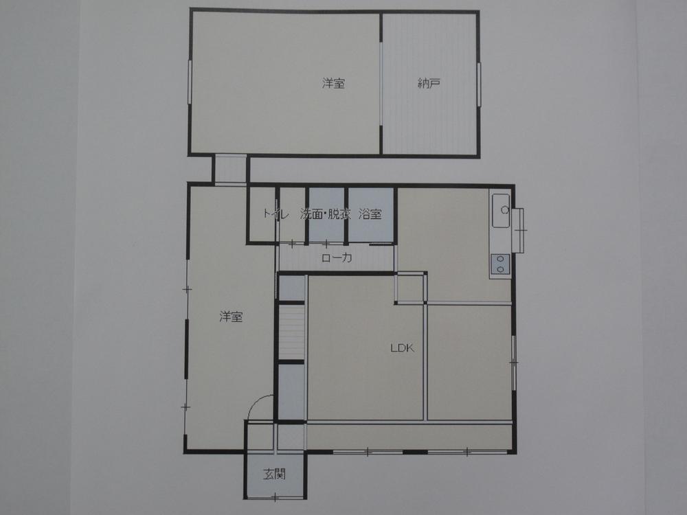 Floor plan. 24.5 million yen, 2LDK + S (storeroom), Land area 255.9 sq m , Building area 128.33 sq m renovation after the (current state priority)