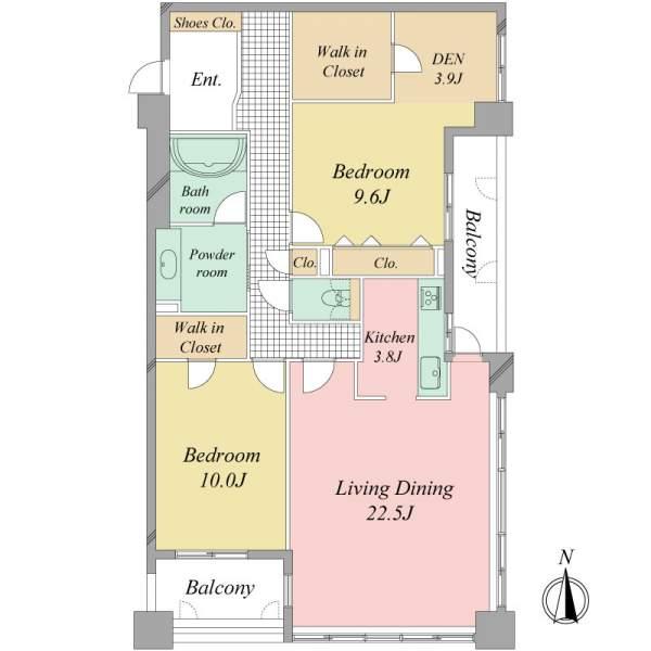 Floor plan. 2LDK, Price 45 million yen, Footprint 120.79 sq m , Balcony area 13.32 sq m