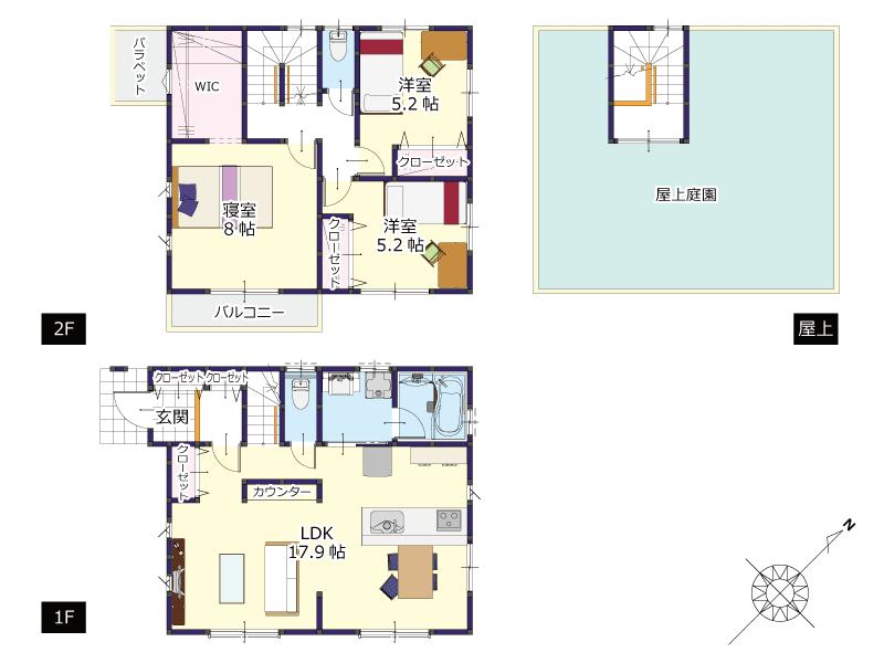 Floor plan. (B No. land), Price 28,980,000 yen, 3LDK, Land area 158.87 sq m , Building area 98.53 sq m