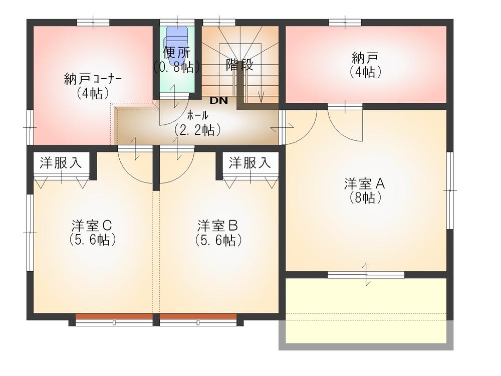 Building plan example (Perth ・ Introspection). Building plan example 2F
