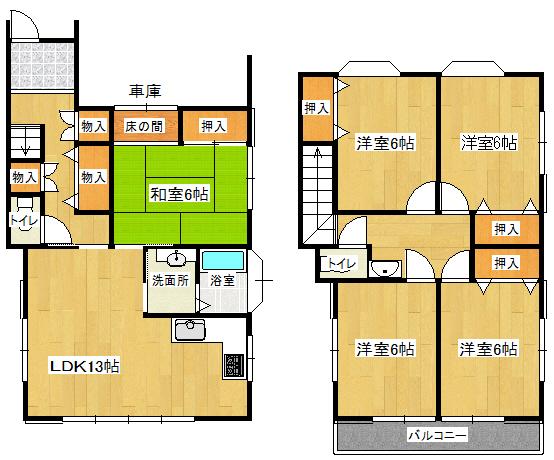 Floor plan. 15 million yen, 5LDK, Land area 102.6 sq m , Building area 108.47 sq m