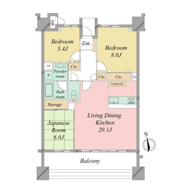 Floor plan. 3LDK, Price 24,990,000 yen, Occupied area 85.42 sq m , Balcony area 16.4 sq m
