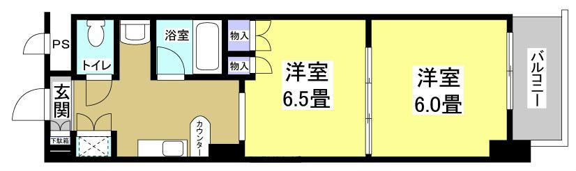 Floor plan. 2K, Price 5.5 million yen, Occupied area 40.25 sq m