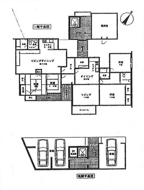 Floor plan. 48,500,000 yen, 4LLDDKK, Land area 635.04 sq m , Building area 164.12 sq m