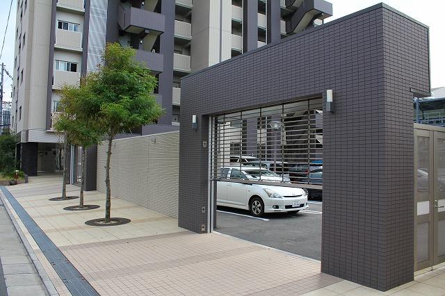 Parking lot. Parking entrance