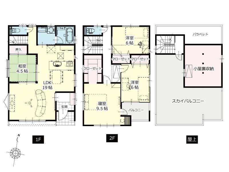 Floor plan. (A No. land), Price 31,980,000 yen, 4LDK, Land area 114.52 sq m , Building area 116.75 sq m