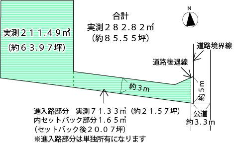 Compartment figure. Land price 15,353,000 yen, Land area 282.82 sq m