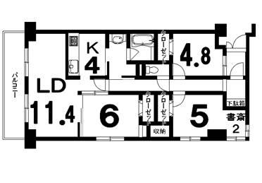 Floor plan. 3LDK, Price 15.8 million yen, Occupied area 74.97 sq m , Balcony area 17.27 sq m