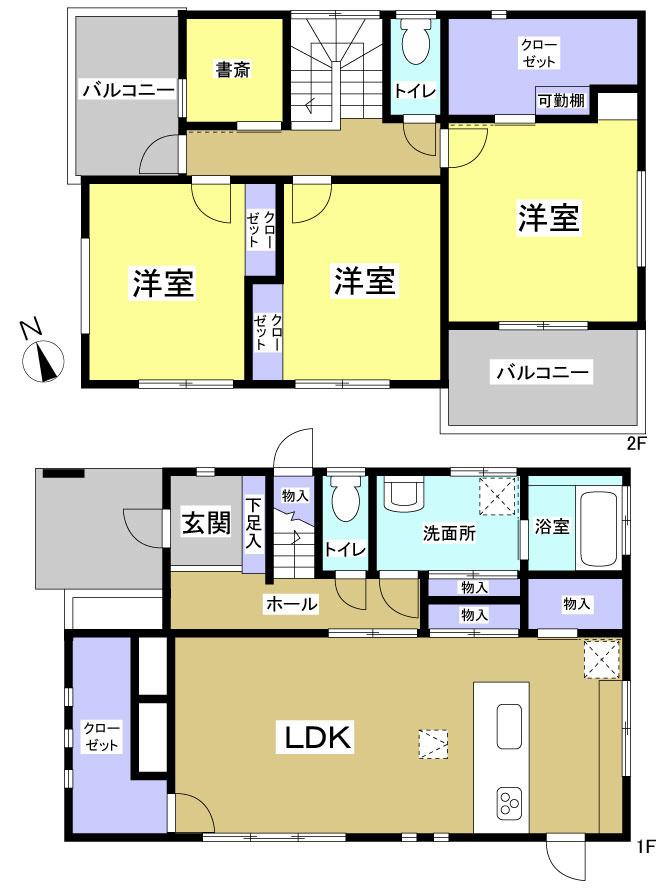 Floor plan. 29,800,000 yen, 3LDK+S, Land area 249.98 sq m , Building area 114.27 sq m